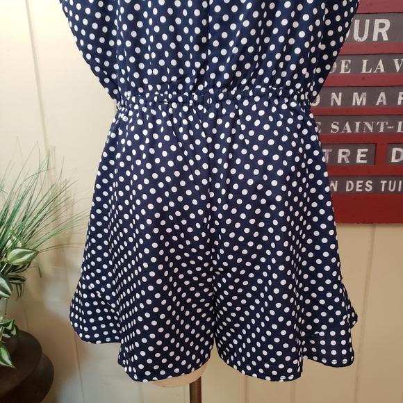 AX Paris Curve | 16 Plus Polka Dot Romper navy - Picture 7 of 15